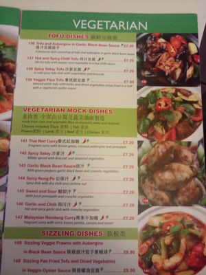 Menu at Cafe Soya in Birmingham