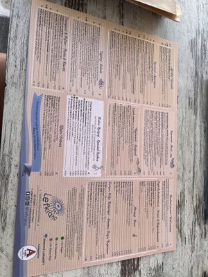 Menu items are clearly labeled   at Lefkiano Restaurant in Lefkes