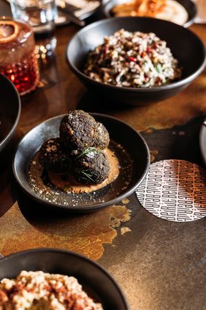 Hazelnut Falafel, Cashew Tarator at Bar Beirut in Canberra