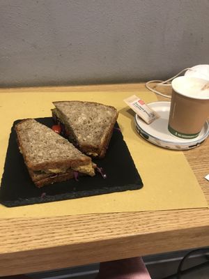 club sandwich and cappuccino at Malerba in Bologna