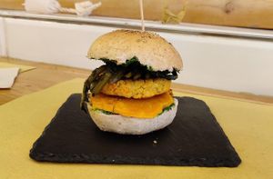 Panino burger at Malerba in Bologna