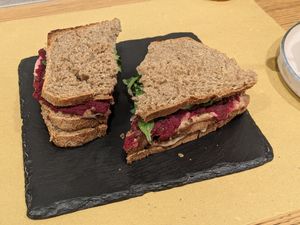 Club sandwich di segale 7.5 € at Malerba in Bologna