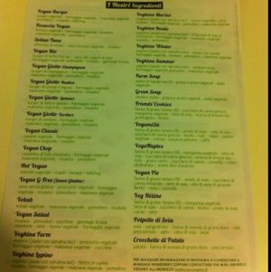 Ingredients (100% vegan) at Universo Vegano in Turin