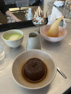 Sticky toffee pudding and poached pear #Veganuary at Holy Carrot in West London