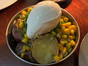 Grilled sweet potato with corn miso butter at Holy Carrot in West London