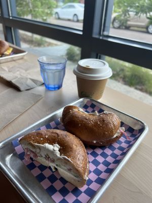 Best vegan bagel in town  at Flour Moon Bagels in New Orleans