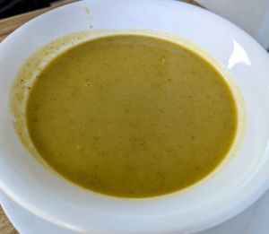 Vegetable (broccoli) soup at Kastrati in Tirana