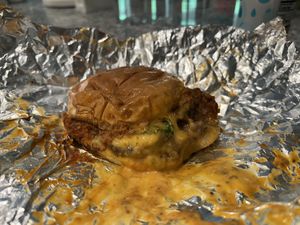 Custom Carolina with BOTH Impossible & Beyond Meat Patties  at Romeo's in Asheville