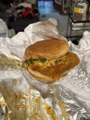 Buffalo Chicken Burger (Sammich)  at Romeo's in Asheville