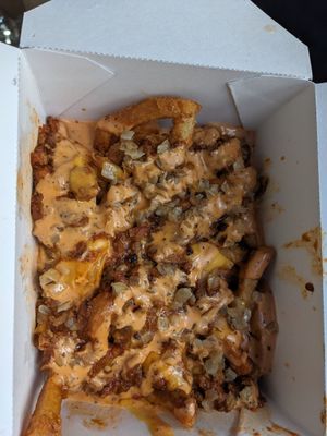 Chili cheese fries at Romeo's in Asheville