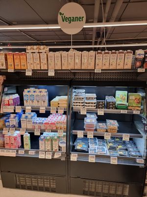 Vegan cheese, yoghurt at SPAR Brejning in Boerkop