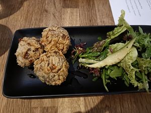 Vegan Haggis (need to ask for it without honey and apple slaw) at Craobh - Kroov in Perth And Kinross