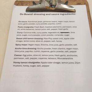 The sauces at Go Bowld in Ashland