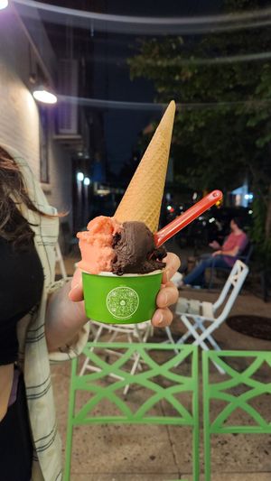 Strawberry and nerone at FIGO il Gelato Italiano in Astoria