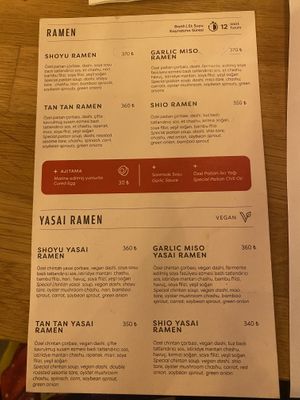 Menu  at Paitan Ramen and Gyoza House in Istanbul