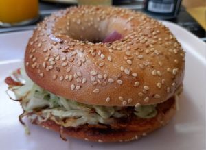 Vegan bagel at The Taste of Home in Trieste
