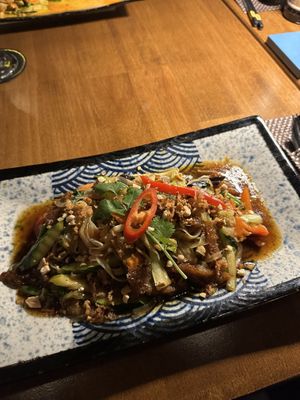 Gebratene Nudeln mit Gemüse und Saitan  at Pho 39 in Berlin