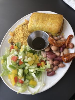 Cauliflower roll with salad  at Deli Lazzaro in Aberaeron