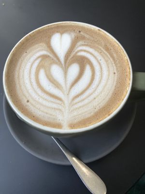 Oat milk cappuccino   at Deli Lazzaro in Aberaeron