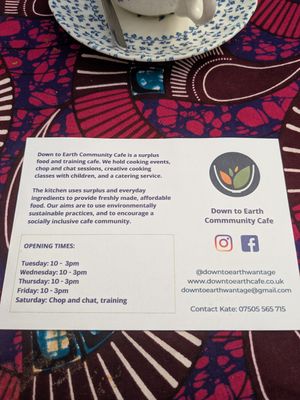  at Down to Earth Community Cafe in Wantage