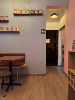 This is how the interior looks like and as background music there was j-pop   at Vegan Ramen Mei - Roma in Mexico City