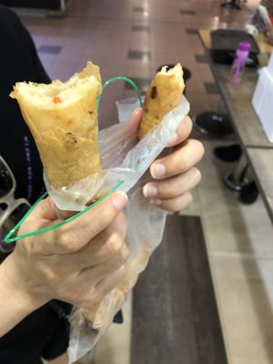 fried spring rolls popiah $1 each  at Kwan Inn Vegetarian 观音斋 - Chinatown in Central Singapore