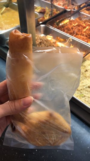 deep fried popiah/spring roll $1 each! 👍🏻👍🏻👍🏻 at Kwan Inn Vegetarian 观音斋 - Chinatown in Central Singapore