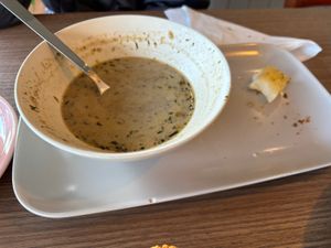 Mushroom soup (pretty good and salty)   at Valkyrjan Bistro & Bar in Reykjavik