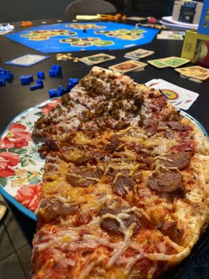 Vegan sausage and vegan pepperoni   at Pizza Bros in Visalia