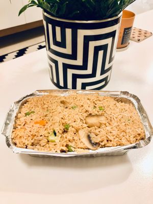 Veg and tofu fried rice (no egg) at The Great Wall Chinese Takeaway in Dubai