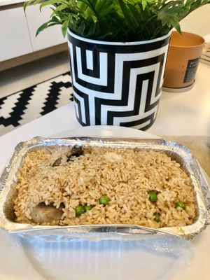 Mushroom fried rice (no egg) at The Great Wall Chinese Takeaway in Dubai