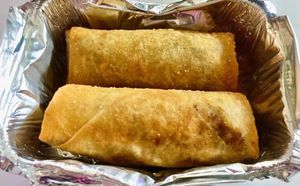 Large pancake spring rolls at The Great Wall Chinese Takeaway in Dubai