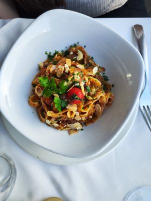 Pasta verde with tomato Sauce at Lily's Restaurant in Machico