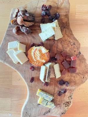 veg "cheese" with almond and wild herbs at Pikniq in Stropino