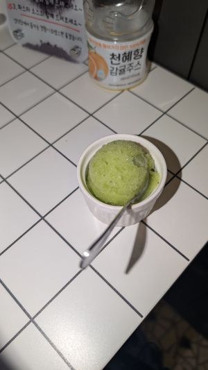kiwi sherbet sorbet at Yangsigdang - 양식당 in Jeju
