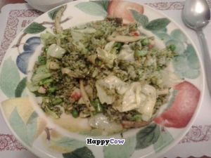pesto rice with mushrooms at Kapok Vegetarian Cafe in Taipei