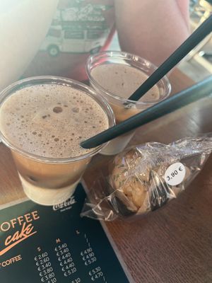 iced coffee with oat milk and vegan muffin   at TGD - Coffee Cake Bakery in Golubovci