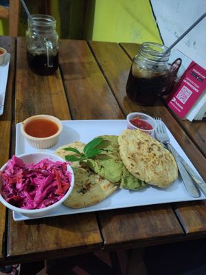 vegan pupusas at Antojito Pupusero in Leon