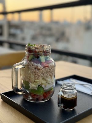 Maftoul Salad at Battuta Rooftop in Amman