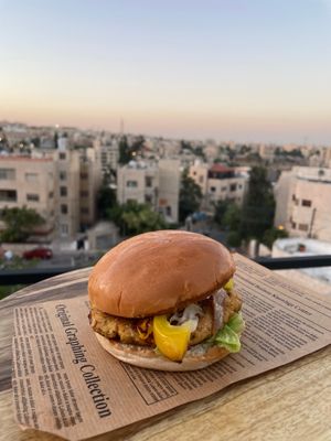Vegatarian Burger at Battuta Rooftop in Amman