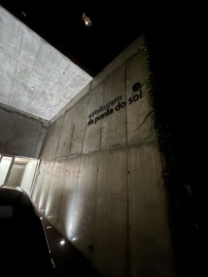 Entrance sign- go up the elevator!   at Estalagem Ponta Do Sol in Ponta Do Sol