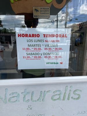 Horario actual   at Naturalis Te in Santiago De Los Caballeros