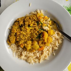 Curry at The Barn Restaurant and Goat Garden Cafe in Lynton