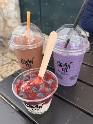 Smoothies and overnight oatss  at GreenGo Juices Smoothies & Coffee to go in Dubrovnik