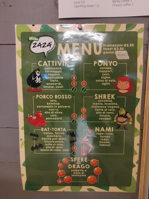 Sandwich menu at Super ZaZa in Venice