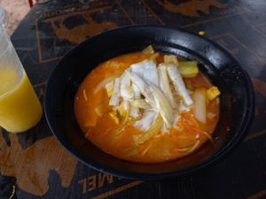 Tofu curry soup at Street Foods by Champey  in Siem Reap