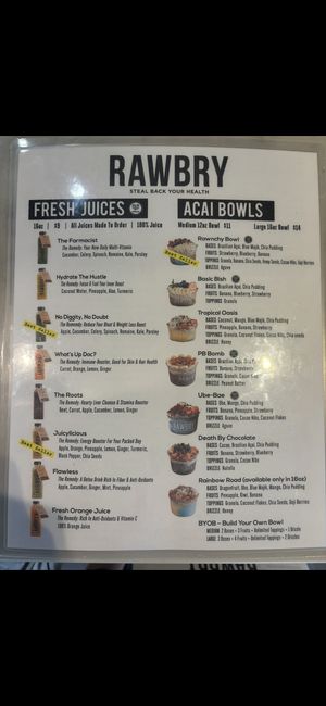 Juices & Bowls  at Rawbry in Las Vegas