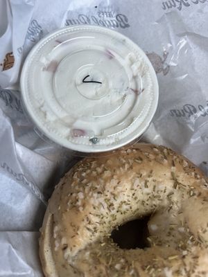 Vegan Chive & Onion Cream Cheese  at Jeff's Bagel Run in Kissimmee