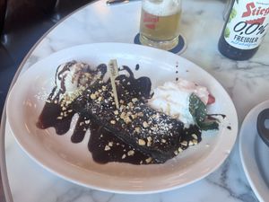 Vegan brownie did not disappoint.  at Beertown Public House East Gwillimbury in East Gwillimbury