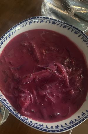 Lithuanian Beet soup!  Sooo yummy!!!  at Wish Tree in North Adams